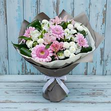 Букет цветов из:  Герберы, Альстромерии и Хризантемы #REPLACE_PRED# Чкаловске
