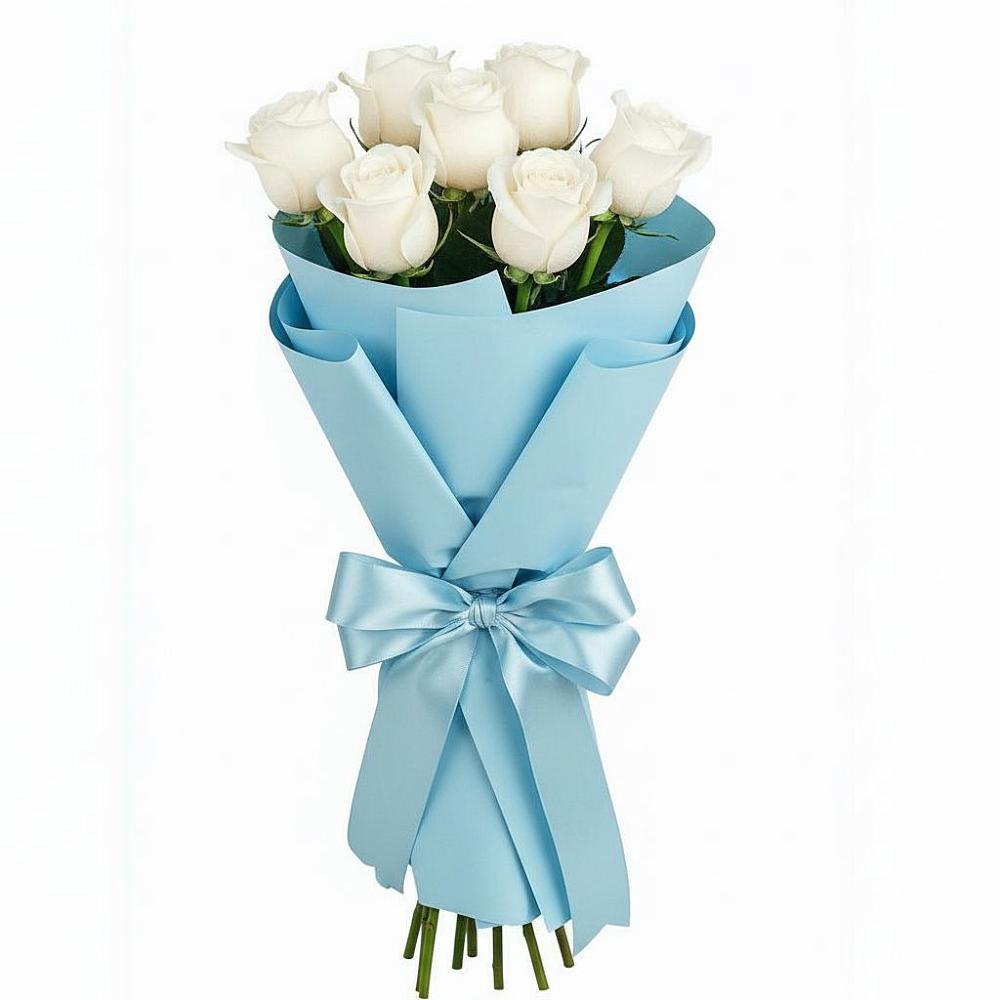 Букет 7 белых роз Проуд в Чкаловске