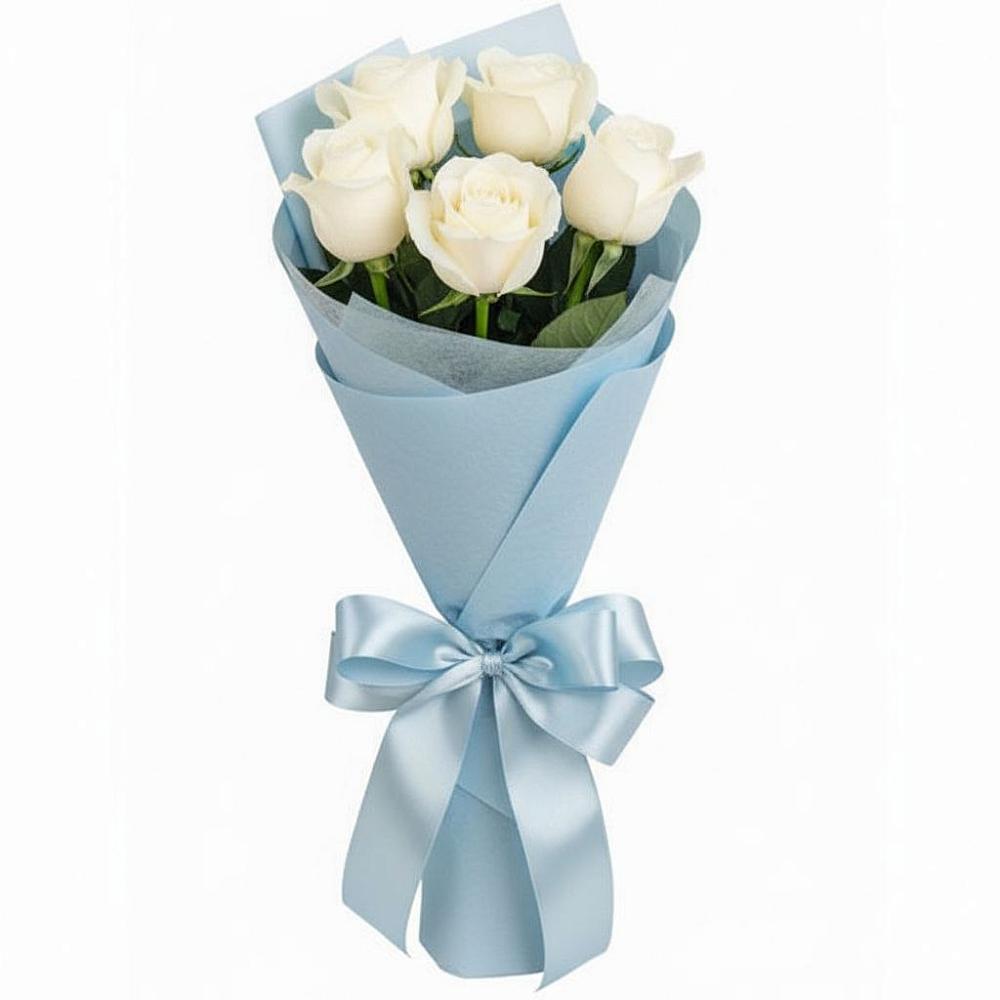 Букет 5 Белых роз Проуд в Чкаловске