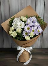 Букет цветов из:  Хризантемы и Розы в Чкаловске