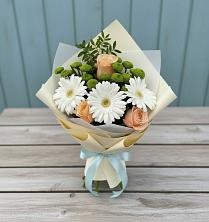Букет цветов из:  Герберы, Розы и Хризантемы в Чкаловске