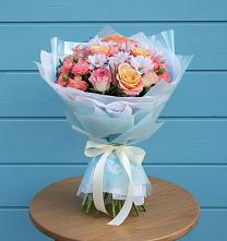 Букет цветов из:  Хризантемы и Розы в Чкаловске