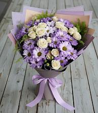 Букет цветов из:  Хризантемы и Розы в Чкаловске